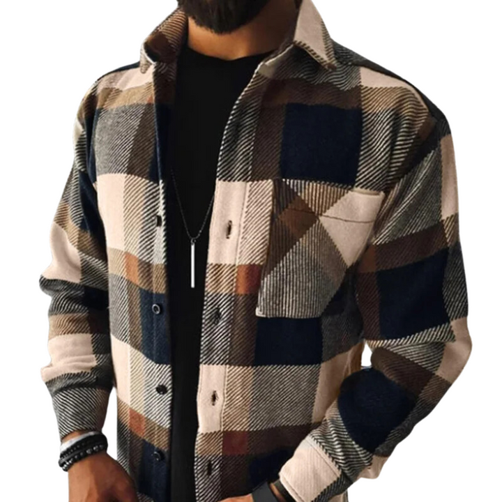 Premium Plaid Overshirt Jacket For Men