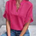 Elegant Draped V-Neck Blouse