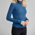 Ribbed Turtleneck Knit Top For Women