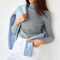 Ribbed Turtleneck Knit Top For Women