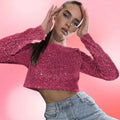 Luxe Sequin Crop Top For Women
