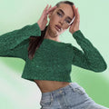 Luxe Sequin Crop Top For Women