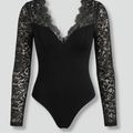 Long Sleeve Lace Bodysuit For Women