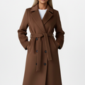 Double Breasted Long Coat For Women