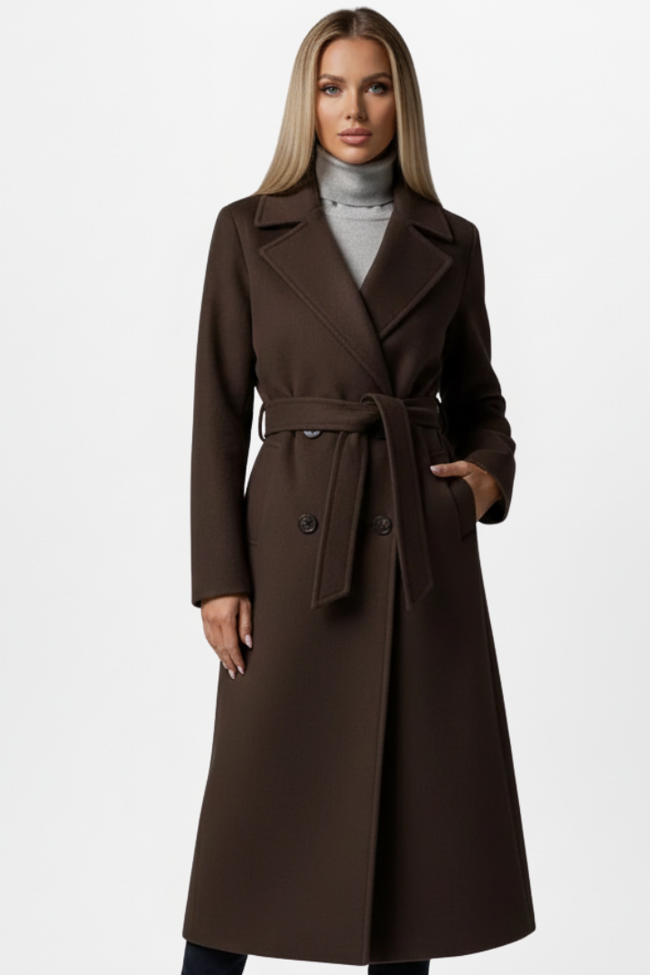 Double Breasted Long Coat For Women