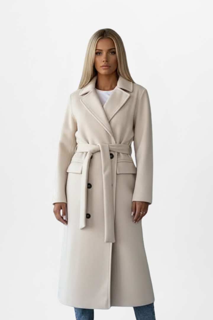 Double Breasted Long Coat For Women