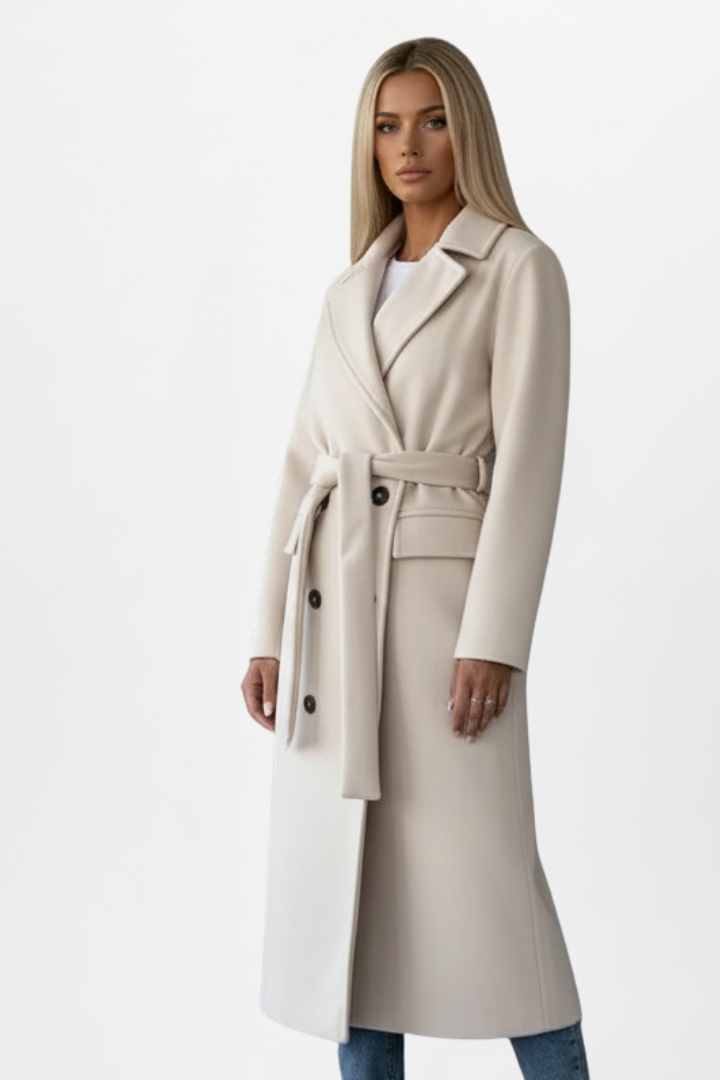 Double Breasted Long Coat For Women