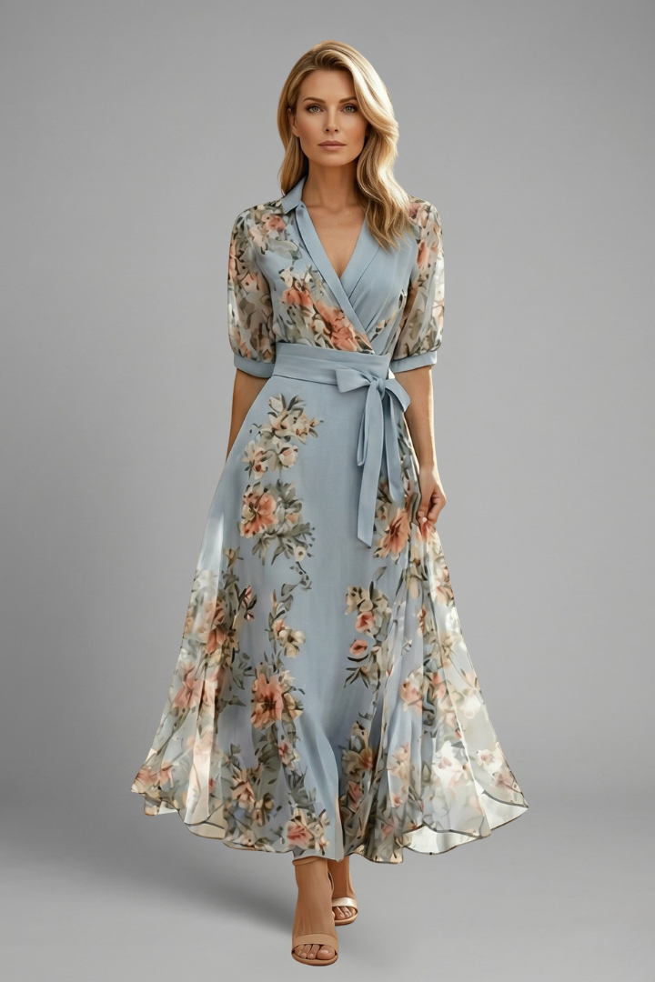 Floral Maxi Wrap Dress For Women