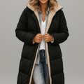 Hooded Longline Puffer Coat For Women