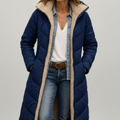 Hooded Longline Puffer Coat For Women