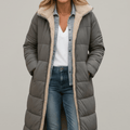 Hooded Longline Puffer Coat For Women