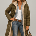 Hooded Longline Puffer Coat For Women