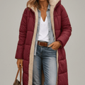 Hooded Longline Puffer Coat For Women