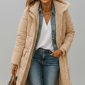 Hooded Longline Puffer Coat For Women