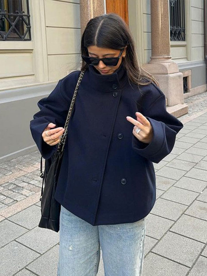 Elegant Short Wool Coat For Women