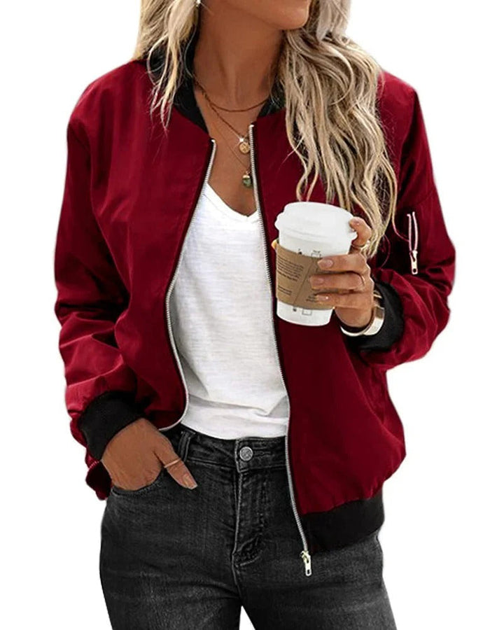 Classic Zip Bomber Jacket For Women