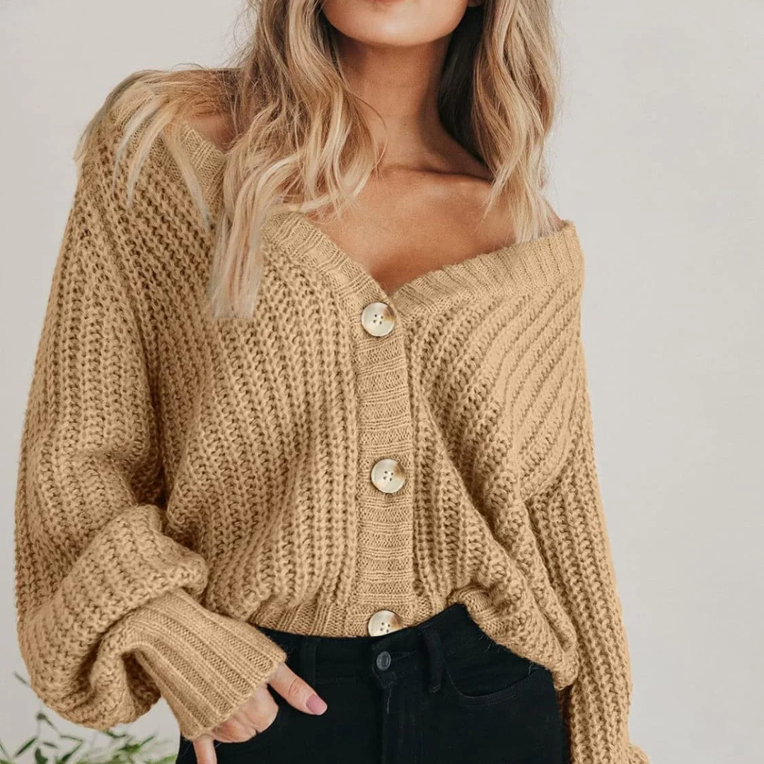 Chunky Knit Button Cardigan with Luxe Texture For Women