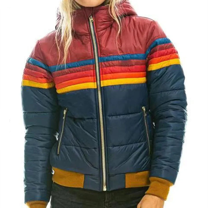Retro Hooded Puffer Jacket For Women