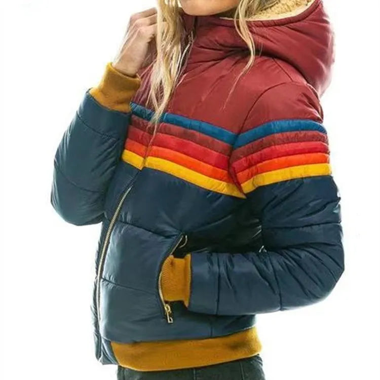 Retro Hooded Puffer Jacket For Women