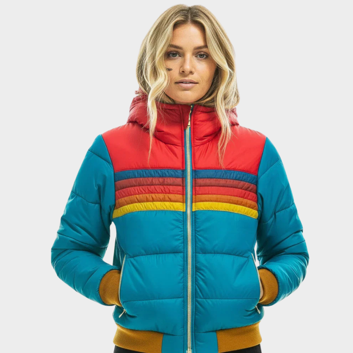 Retro Hooded Puffer Jacket For Women