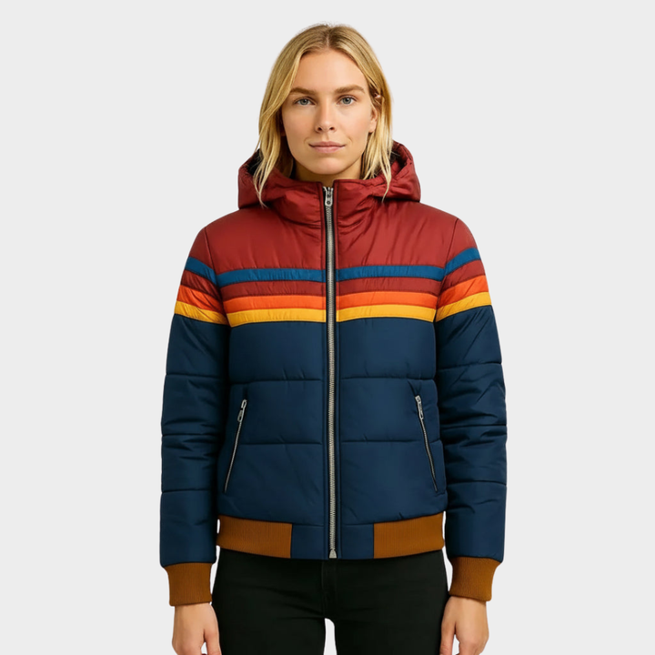 Retro Hooded Puffer Jacket For Women
