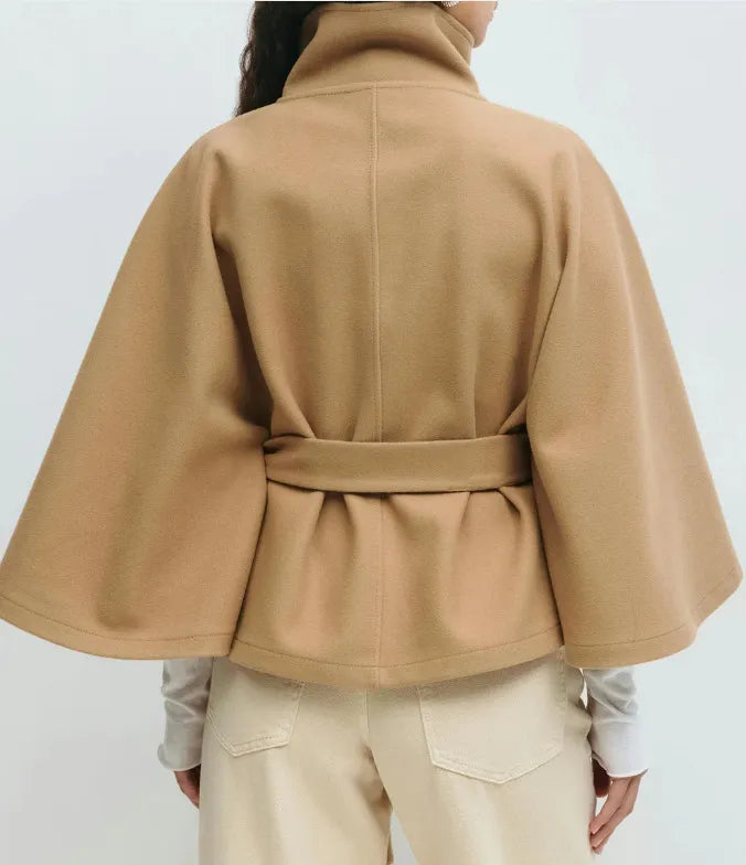 Belted Cape Coat For Women