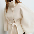 Belted Cape Coat For Women