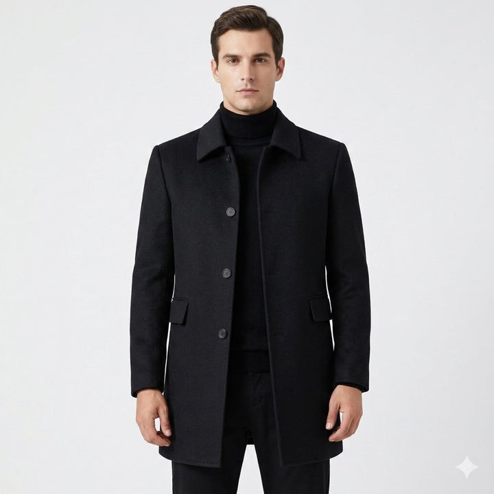 Classic Wool Overcoat For Men