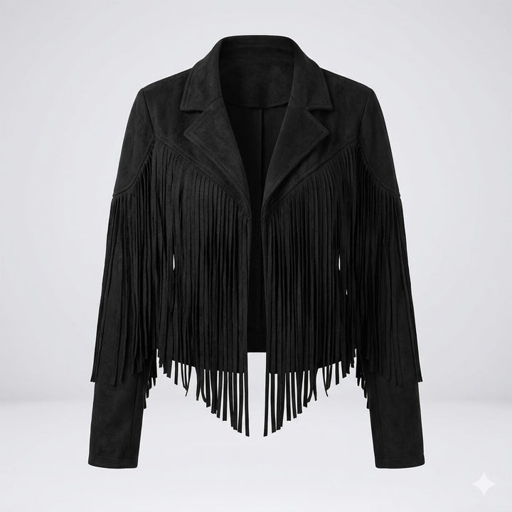 Fringe Leather Jacket For Women