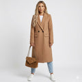 Elegant Wool Blend Long Coat For Women