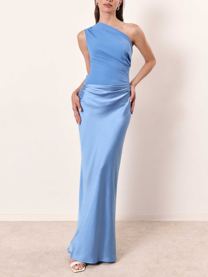 Fall Wedding Guest Pleated Maxi Dress