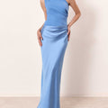 Fall Wedding Guest Pleated Maxi Dress