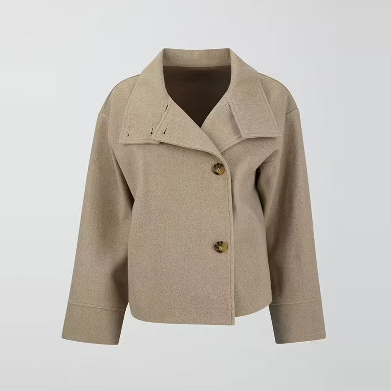 Elegant Short Wool Coat For Women