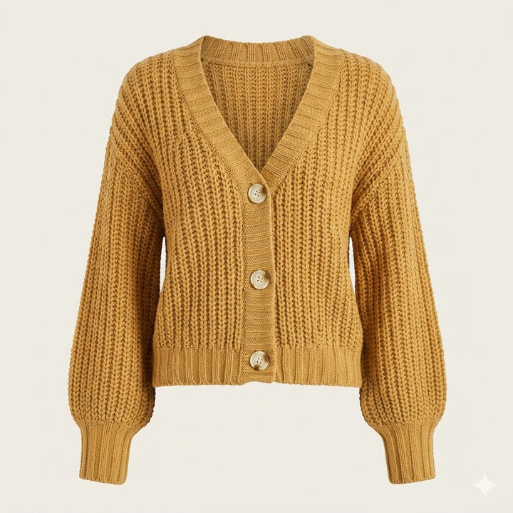Chunky Knit Button Cardigan with Luxe Texture For Women
