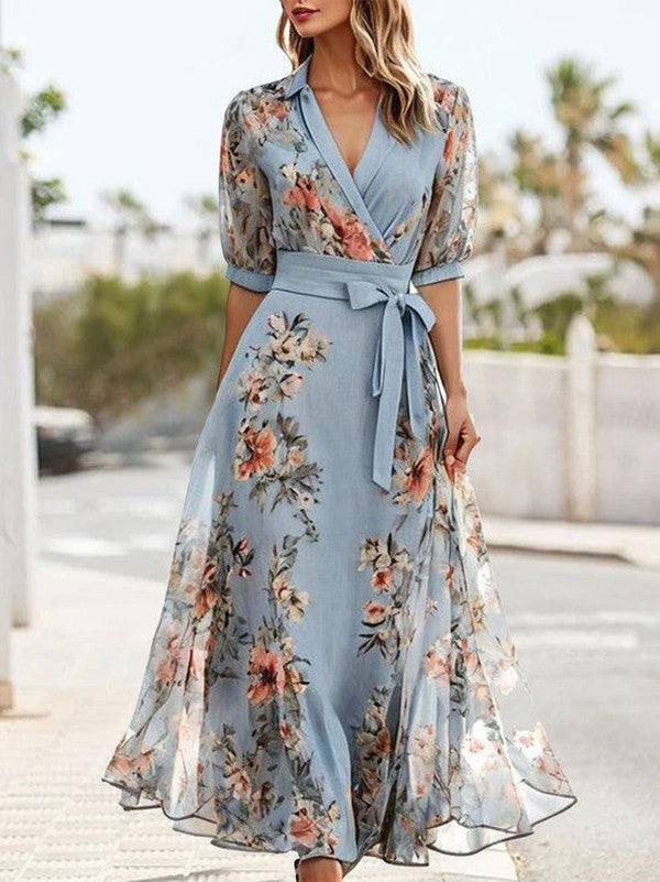 V-Neck Midi Dress