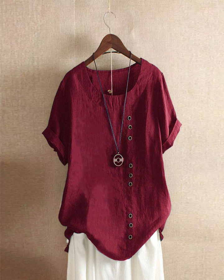 Effortless Button Detail Summer Blouse