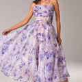 Brianna | Women's Floral Spaghetti Strap A-Line Midi Dress