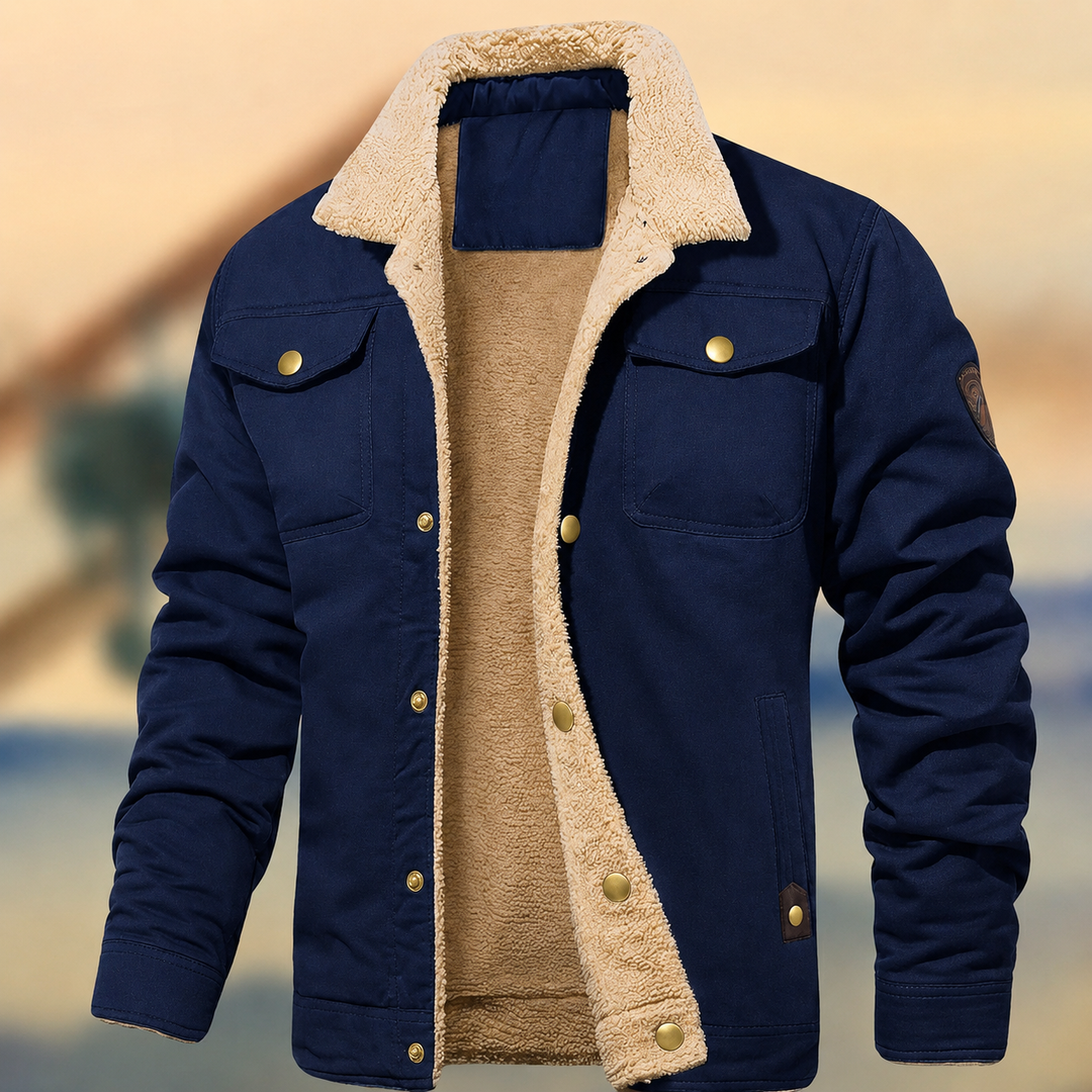 Men's Sherpa Collar Button-Down Jacket