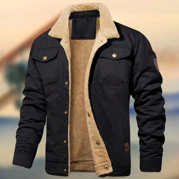 Men's Sherpa Collar Button-Down Jacket
