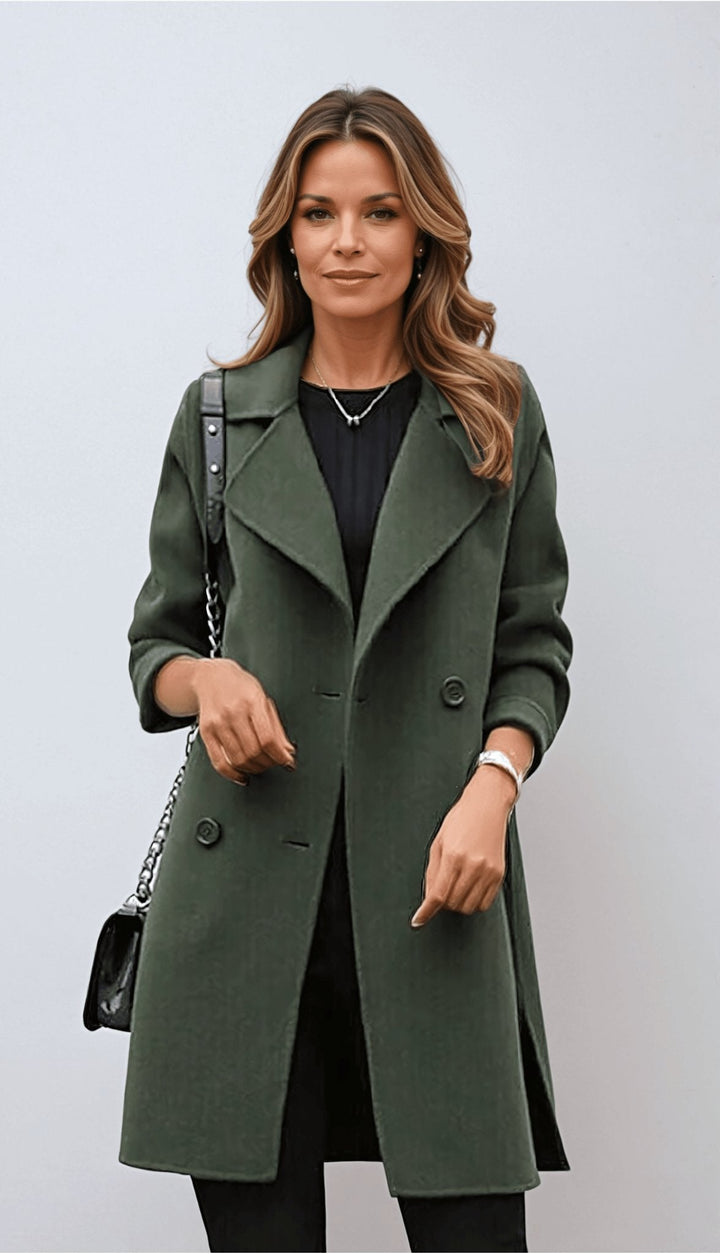 Women's Double Breasted Mid-Length Coat