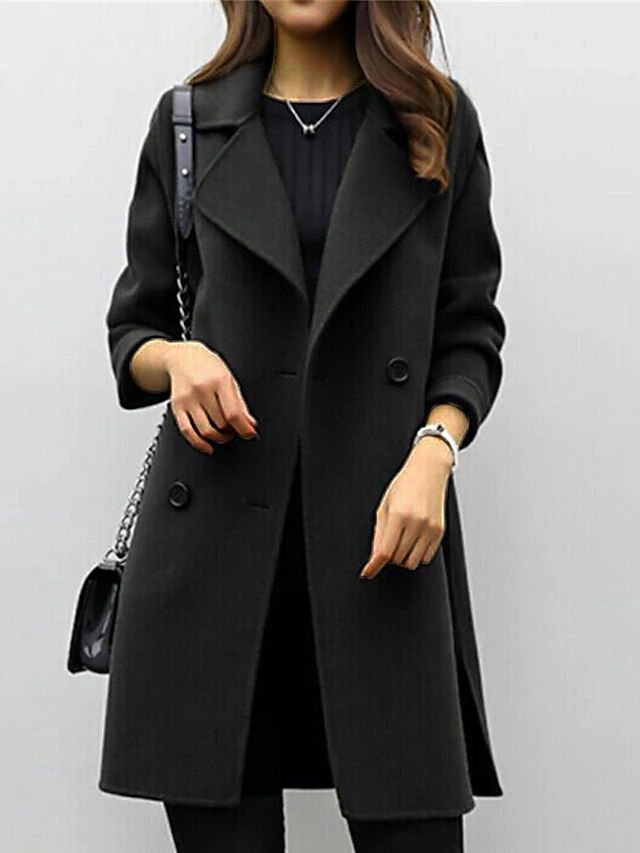 Women's Double Breasted Mid-Length Coat