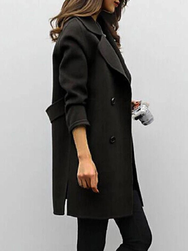 Women's Double Breasted Mid-Length Coat
