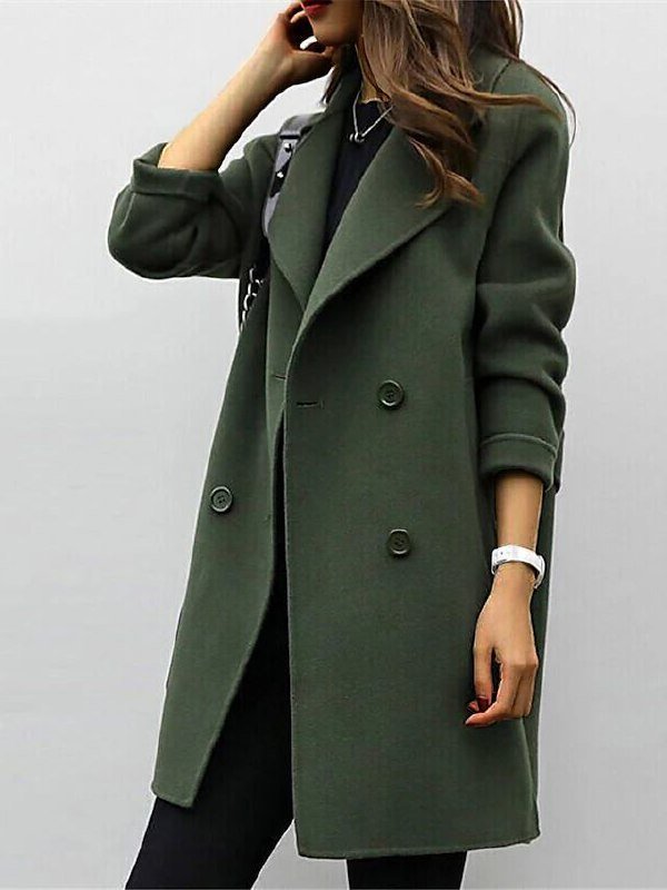 Women's Double Breasted Mid-Length Coat