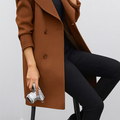 Women's Double Breasted Mid-Length Coat