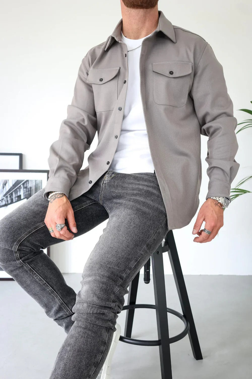 Men's Long Sleeve Shirt Jacket
