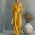 Wide-Leg Linen Jumpsuit For Women