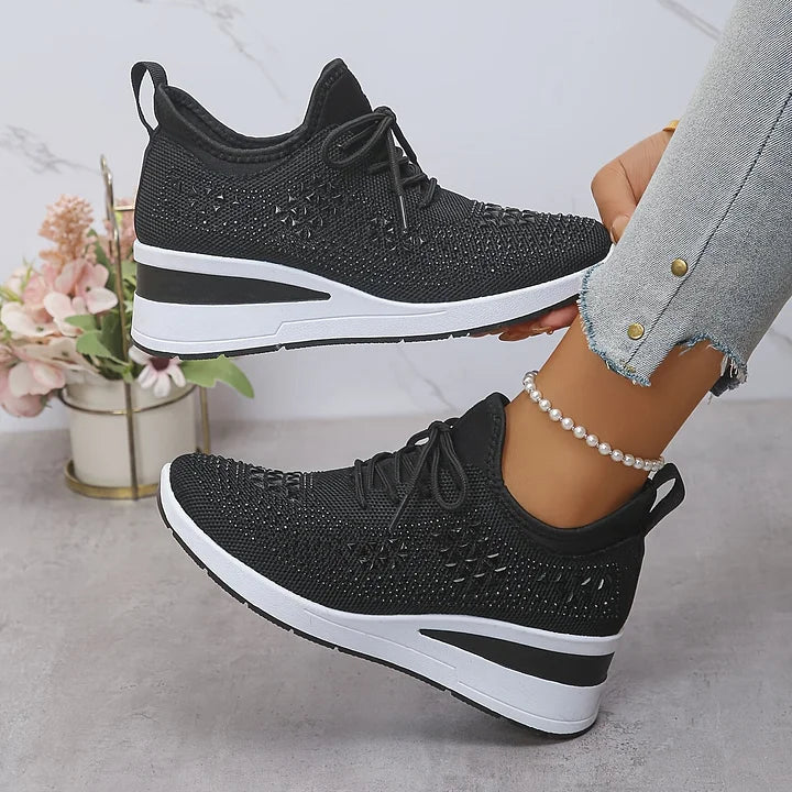 Rhinestone Platform Sneakers For Women
