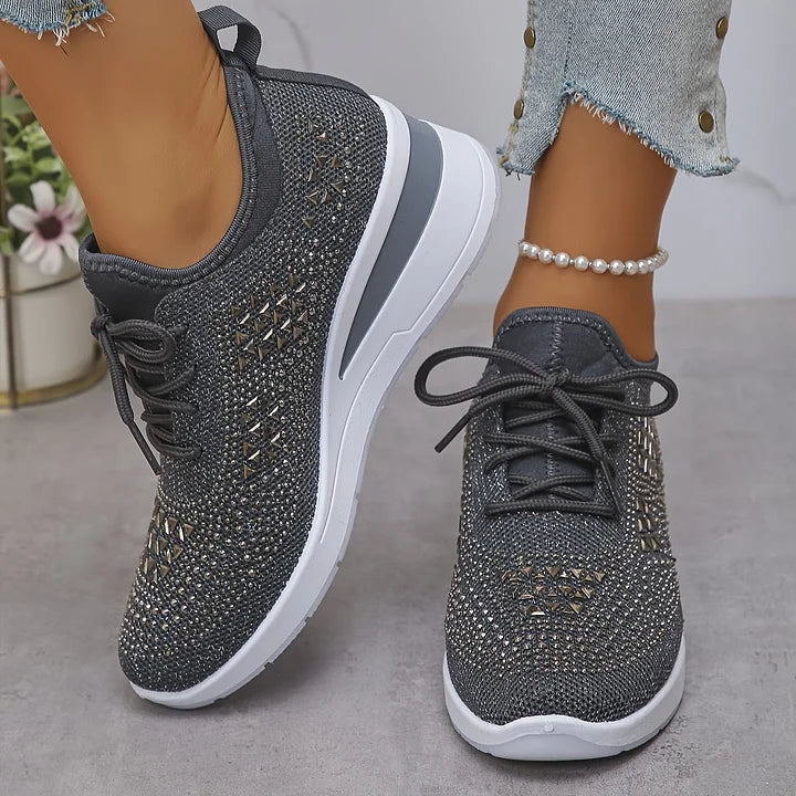 Rhinestone Platform Sneakers For Women
