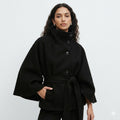 Belted Cape Coat For Women