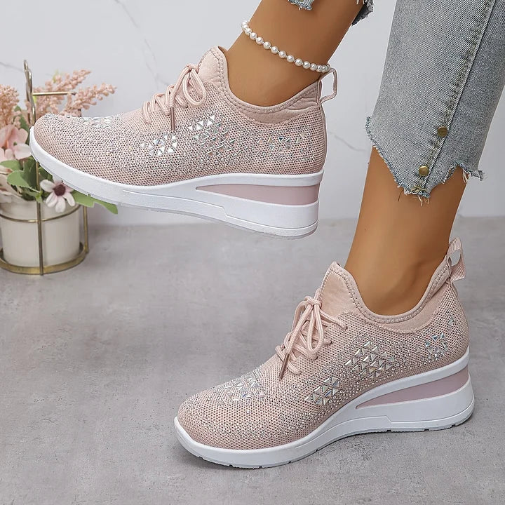 Rhinestone Platform Sneakers For Women